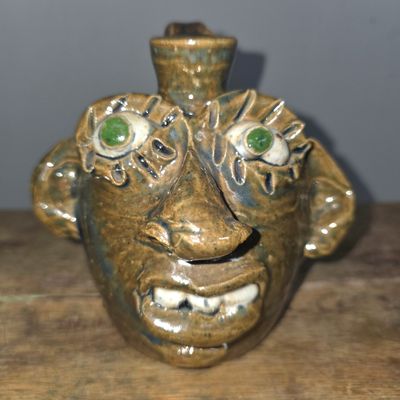 Sale Photo Thumbnail #277: 2001 Jerry Brown Southern Folk Pottery Face Jug