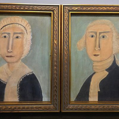 Sale Photo Thumbnail #160: George & Martha Washington Folk Art Portraits