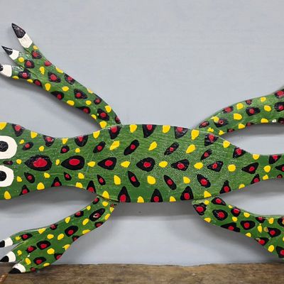 Sale Photo Thumbnail #245: Wood Carved Folk Art Alligator By: OO.BEBO