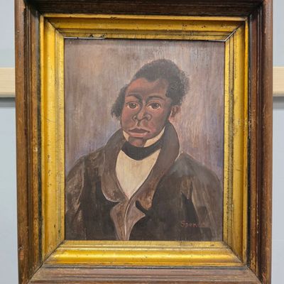 Sale Photo Thumbnail #194: African American Folk Art Painting Signed Spencer