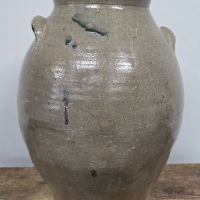 Sale Photo Thumbnail #5: Early Alabama-Daniel Cribbs 3gal Salt Glazed Jar