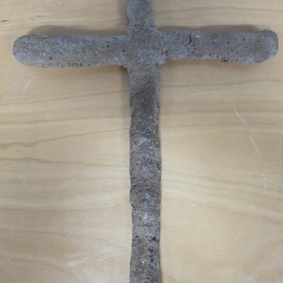 Sale Photo Thumbnail #311: 14th-16th Century Poured Lead Mortuary Cross