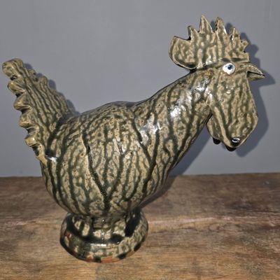 Sale Photo Thumbnail #258: Bobby Gaither Folk Pottery Alkaline Glazed Rooster
