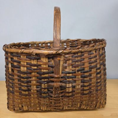 Sale Photo Thumbnail #297: Early Period Cherokee River Cain Basket