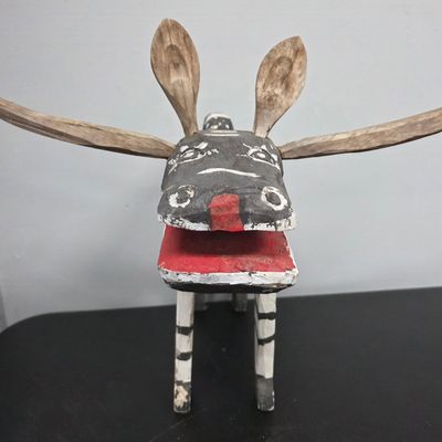 Sale Photo Thumbnail #207: Alabama Wood Carved Folk Art Longhorn