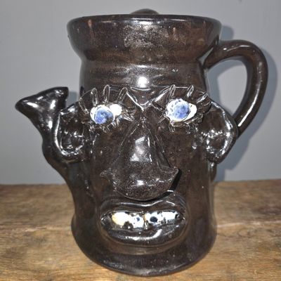 Sale Photo Thumbnail #273: Jerry Brown Southern Folk Pottery Face Coffee Pot