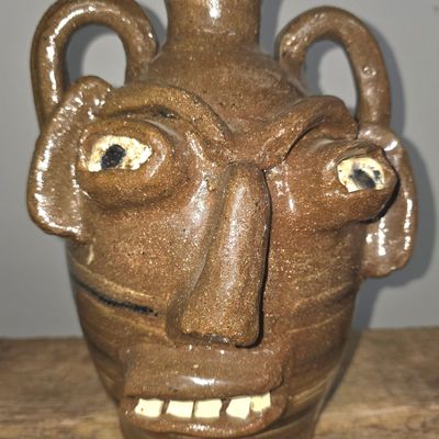 Sale Photo Thumbnail #226: Burlon Craig Swirl Folk Pottery Face Jug