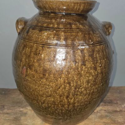 Sale Photo Thumbnail #110: Stunning Catawba Valley NC Decorated 3gal Jar