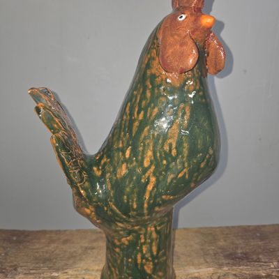 Sale Photo Thumbnail #211: Larry Wilson Folk Pottery Green Rooster