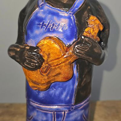 Sale Photo Thumbnail #193: Claude Miller-Ram Pottery Black Guitar