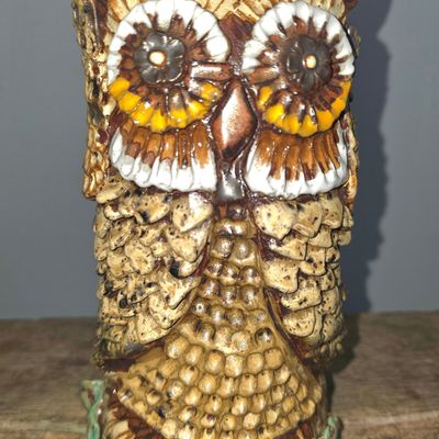 Sale Photo Thumbnail #243: Stunning Copper Top Pottery Owl Figural