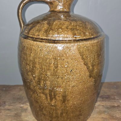 Sale Photo Thumbnail #111: Fine Catawba Valley NC 2gal Alkaline Glazed Jug
