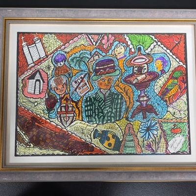 Sale Photo Thumbnail #166: Alpha Andrews Folk Art Marker Drawing