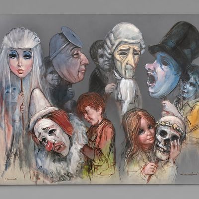 Sale Photo Thumbnail #3: Original Barry Leighton-Jones 'Mascarade' Painting