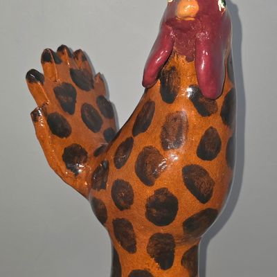 Sale Photo Thumbnail #208: Larry Wilson Folk Pottery Speckled Rooster