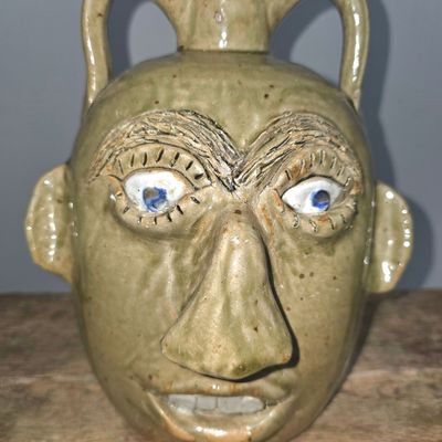 Sale Photo Thumbnail #269: 1993 Jerry Brown Double Face Politician Folk Jug