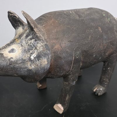 Sale Photo Thumbnail #212: Wooden Carved Folk Art Raccoon