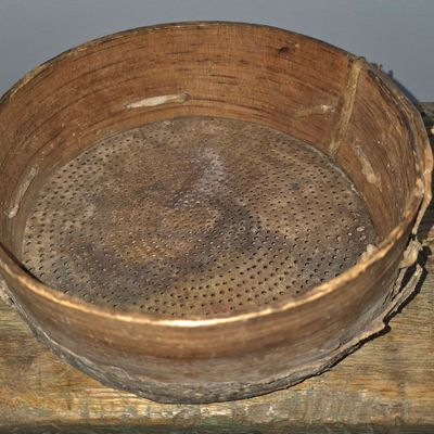 Sale Photo Thumbnail #57: Rare Washington Co. GA Rawhide Sifter Early 1800s