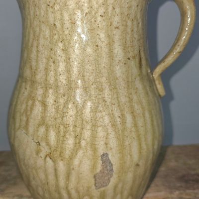 Sale Photo Thumbnail #69: Crawford Co. Oscar Becham 2gal Lime Glazed Pitcher