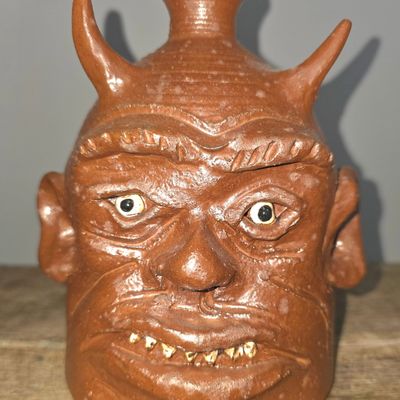 Sale Photo Thumbnail #202: Marvin Bailey Southern Folk Pottery Devil Face Jug
