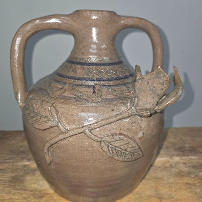 Sale Photo Thumbnail #282: 1997 Steve Miller Rose Bud Decorated Folk Pottery