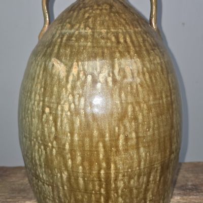 Sale Photo Thumbnail #249: Signed Shelby West Double Handle Sorghum Jug