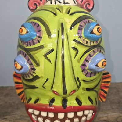 Sale Photo Thumbnail #181: Fine Carl Block Texas Folk Pottery Face Jug