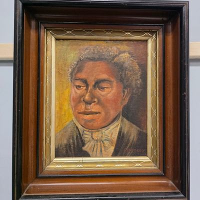 Sale Photo Thumbnail #195: African American Male Portrait Folk Art Painting