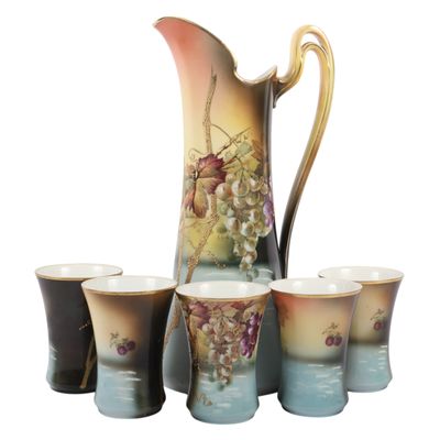 A Seven-Piece Count von Thun Porcelain Beverage Set Signed by Abbott Koch