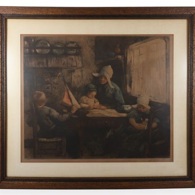 Frantz Charlet, The Toy Boat, Color Etching and Aquatint
