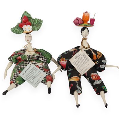 A Pair of Poupees by Isabelle Handcrafted Art Dolls Dated 1994
