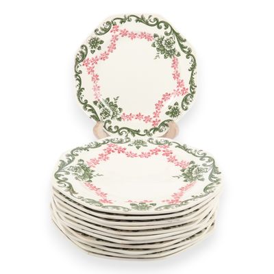 A Set of Twelve Wedgwood Gresham Pattern Octagonal Ceramic Plates