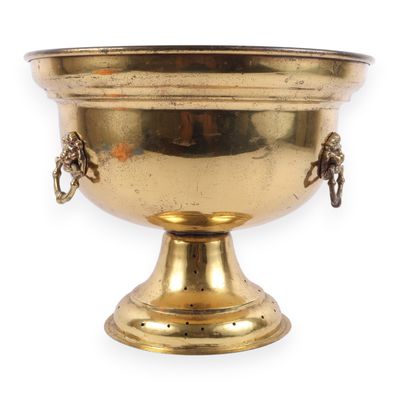 Victorian Style Brass Footed Centerpiece Bowl with Lion Mask Handles