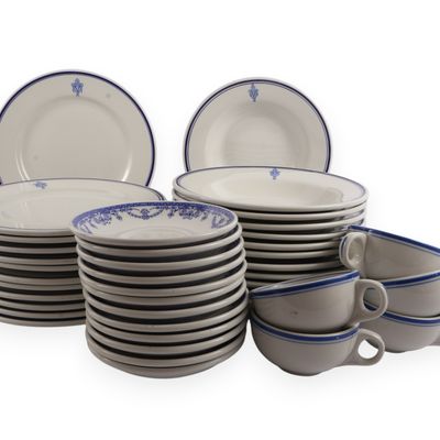 A 41-Piece Set of Mayer China Vitrified Hotel Ware for Manger Hotels