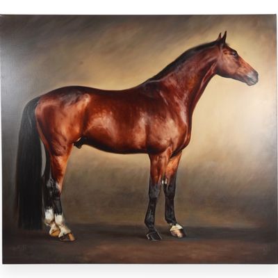 Macht Bulat, Aslan, Contemporary Giclee on Canvas Equine Portrait