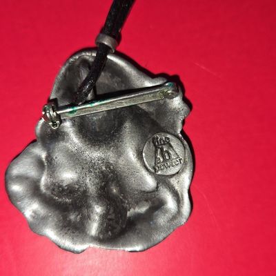 Art Nouveau Style Pewter Maiden Pendant/Brooch