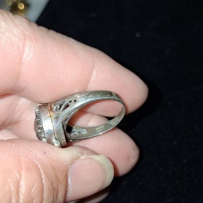 Vintage Sterling Silver Sun Face Poison Ring