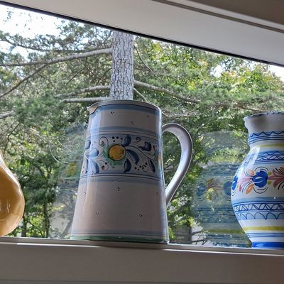 Sale Photo Thumbnail #182: Italian Majolica Ceramic Collection: Pear, Pitcher, and Carafe