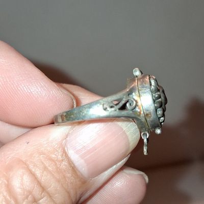 Vintage Sterling Silver Sun Face Poison Ring