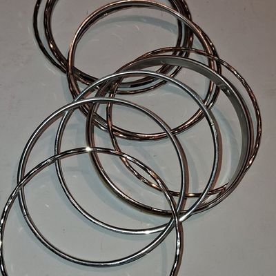 Vintage Mother of Pearl Inlay Bangle Bracelet Set
