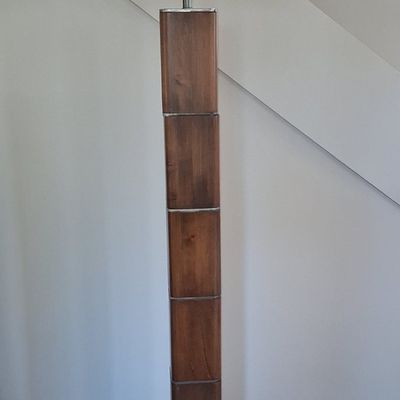 Sale Photo Thumbnail #169: Mid-Century Modern Segmented Wood Floor Lamp 5' high