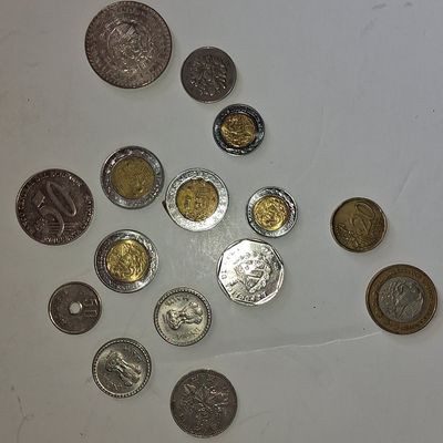 Assorted World Currency Coin Collection - Primarily Mexican