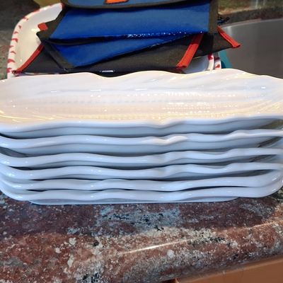 Sale Photo Thumbnail #401: Set of 6 Pillivuyt Porcelain Corn-on-the-Cob Serving Dishes