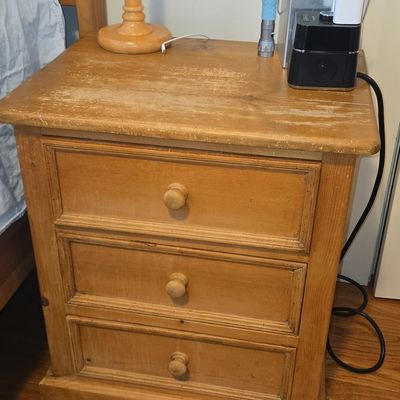 Sale Photo Thumbnail #421: Broyhill Pine Three-Drawer Nightstand