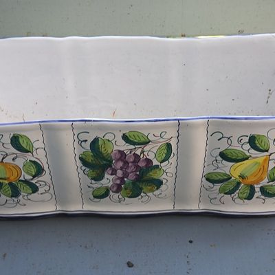 Sale Photo Thumbnail #390: Italian Majolica Rectangular Jardiniere with Fruit Motif