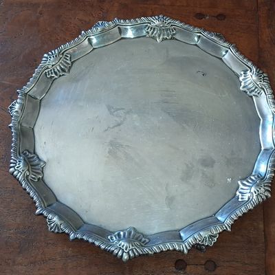 Sale Photo Thumbnail #9: Edwardian Sterling Silver Salver