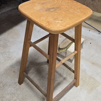 Vintage Fluted Leg Wooden Stool
