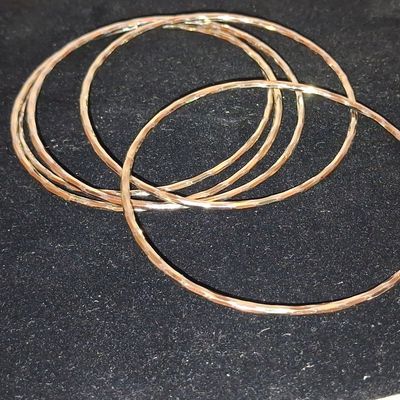Sale Photo Thumbnail #248: Set of Three Hammered Copper Bangle Bracelets
