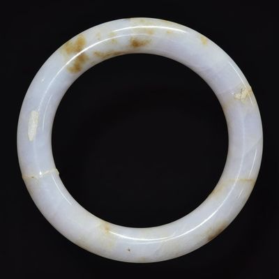 Sale Photo Thumbnail #111: Lavender Jadeite Bangle with Natural Inclusions