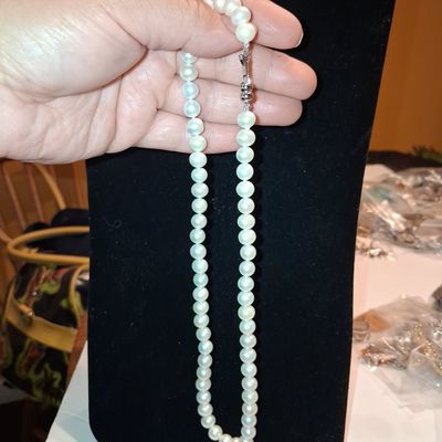 Sale Photo Thumbnail #167: Cultured Pearl Necklace with Sterling Silver Clasp